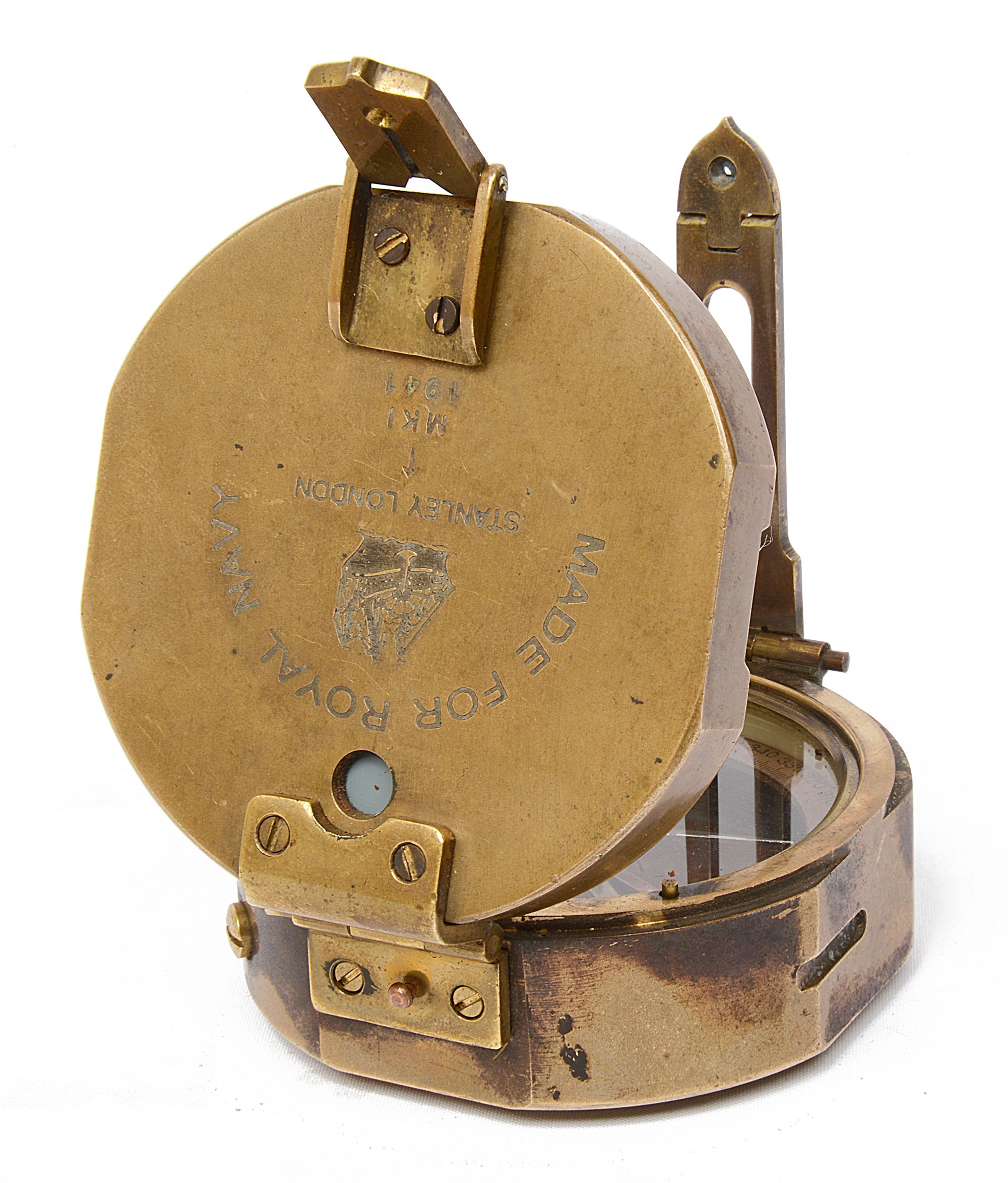 A WWII brass cased Brunton Style military compass - Image 2 of 2