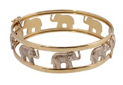 A two coloured hinged elephant bangle