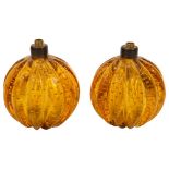 A pair of Murano Bullicante glass table lights by Seguso