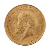 A George V gold half sovereign, 1914