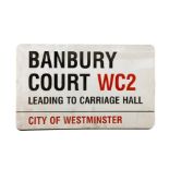BANBURY COURT WC2 LEADING TO CARRIAGE HALL