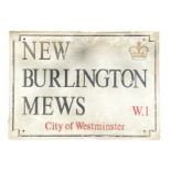 NEW BURLINGTON MEWS W1