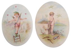 Two Minton plaques painted by Lucien Boullemier (1877-1949)