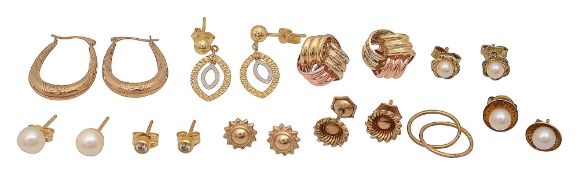 A group of assorted earrings