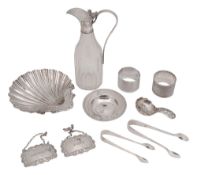 A George V silver butter shell and other silver