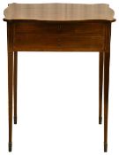 A George III mahogany and tulipwood banded work table