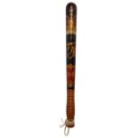 An early Victorian turned and polychrome painted police truncheon