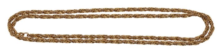 A 9ct gold fancy link twisted rope chain