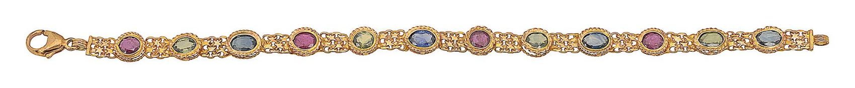 A multi gem-set bracelet