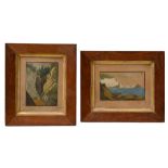 Two mid 19th century Isle of Wight Marmotinto sand pictures c.1840