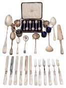 A silver basting spoons and other silver