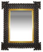 A Modern abstract wooden mirror