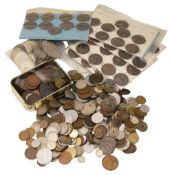 A collection of British silver and other coins
