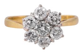 A diamond-set cluster ring,