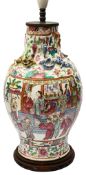 A 19th century Chinese Canton famille rose vase adapted as table lamp