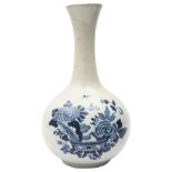 A English Delft blue and white chinoiserie guglet bottle vase