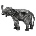 A large German WMF electroplated model of a standing elephant c.1900