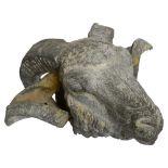 A continental weathered metal rams head