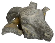 A continental weathered metal rams head