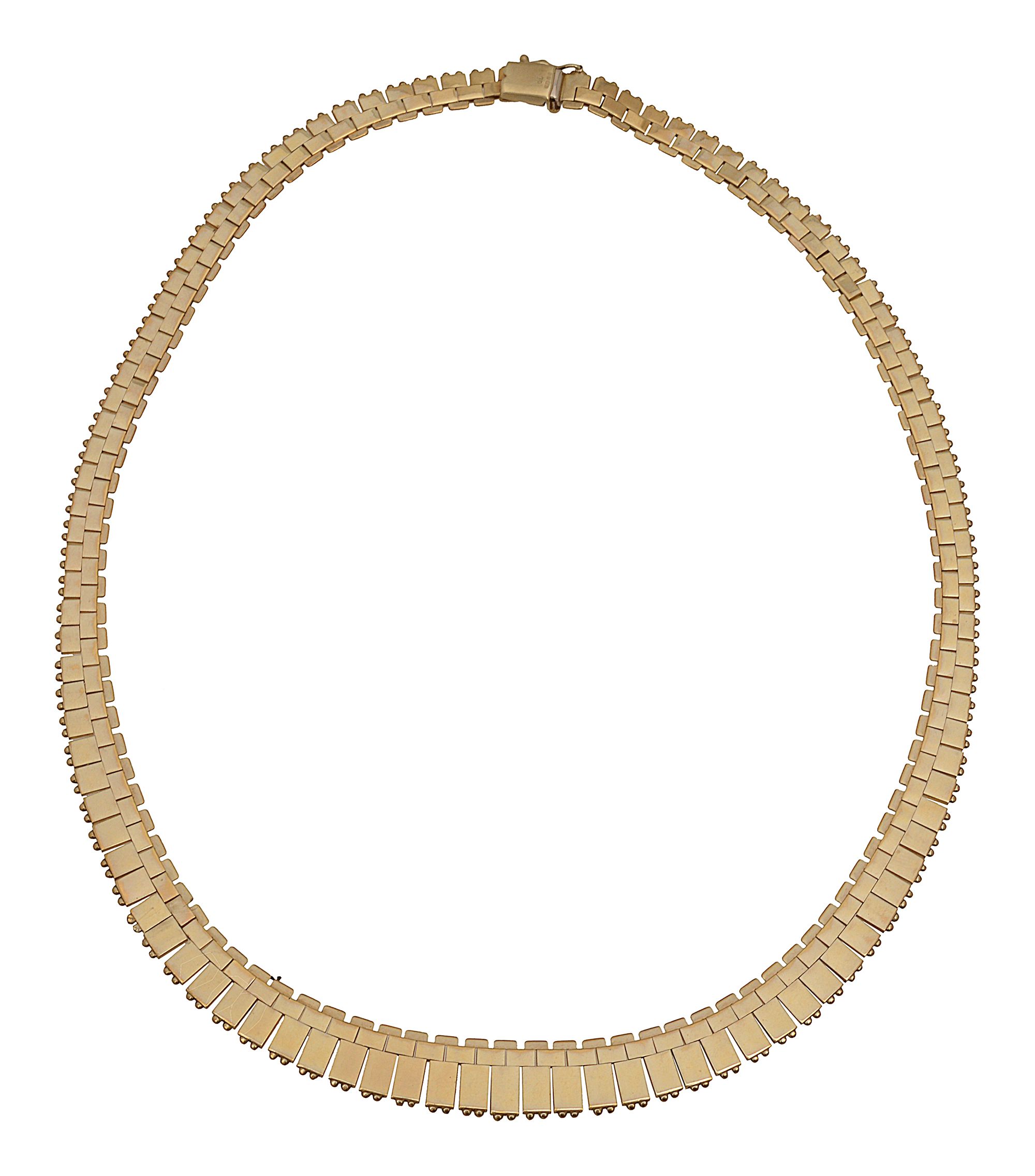 A 9ct gold fringe necklace