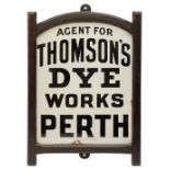 Advertising. Agent For THOMSON"S DYE WORKS PERTH enamel sign