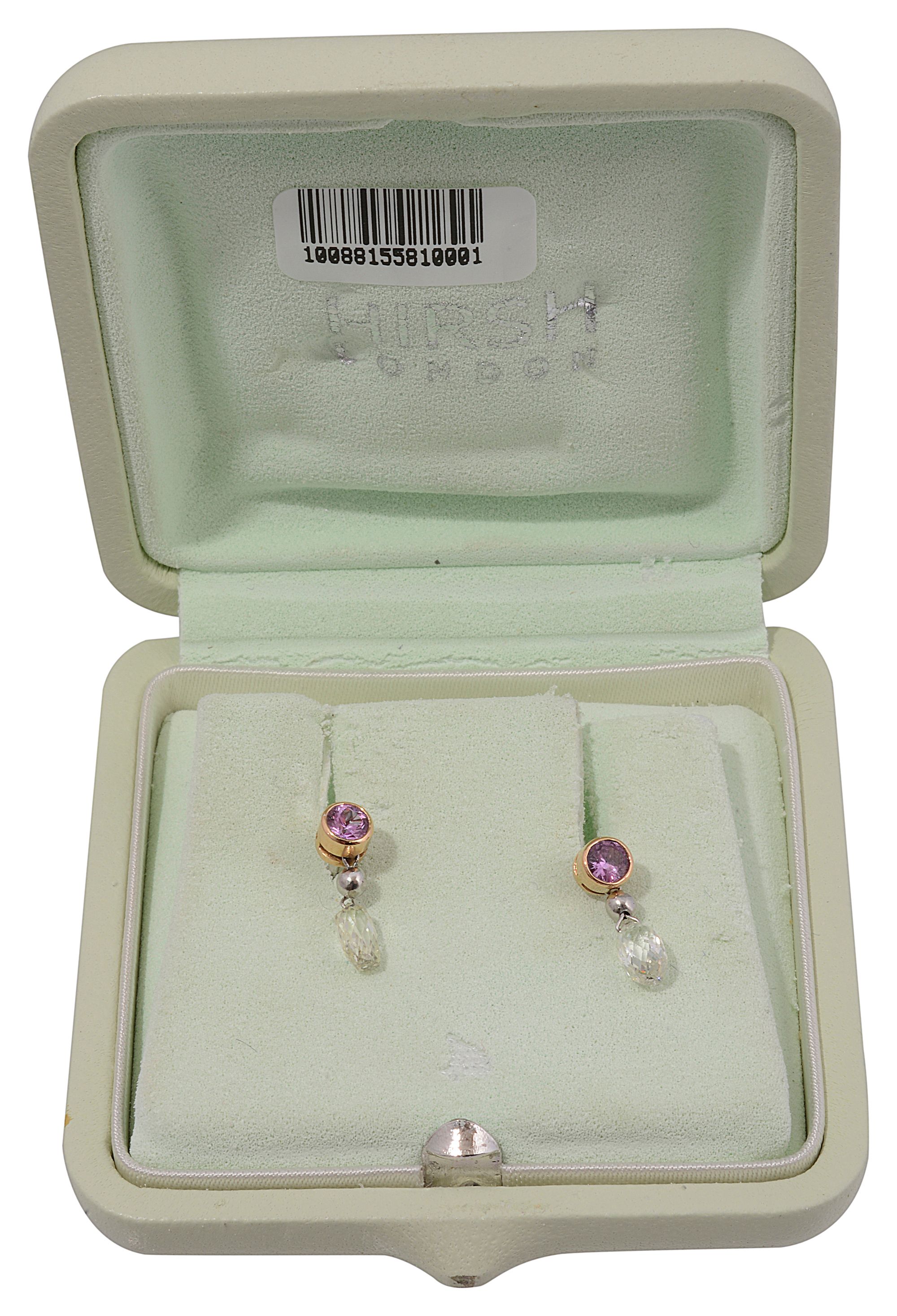 A diamond and pink sapphire necklace; a pair of matching earrings (2) - Image 5 of 5