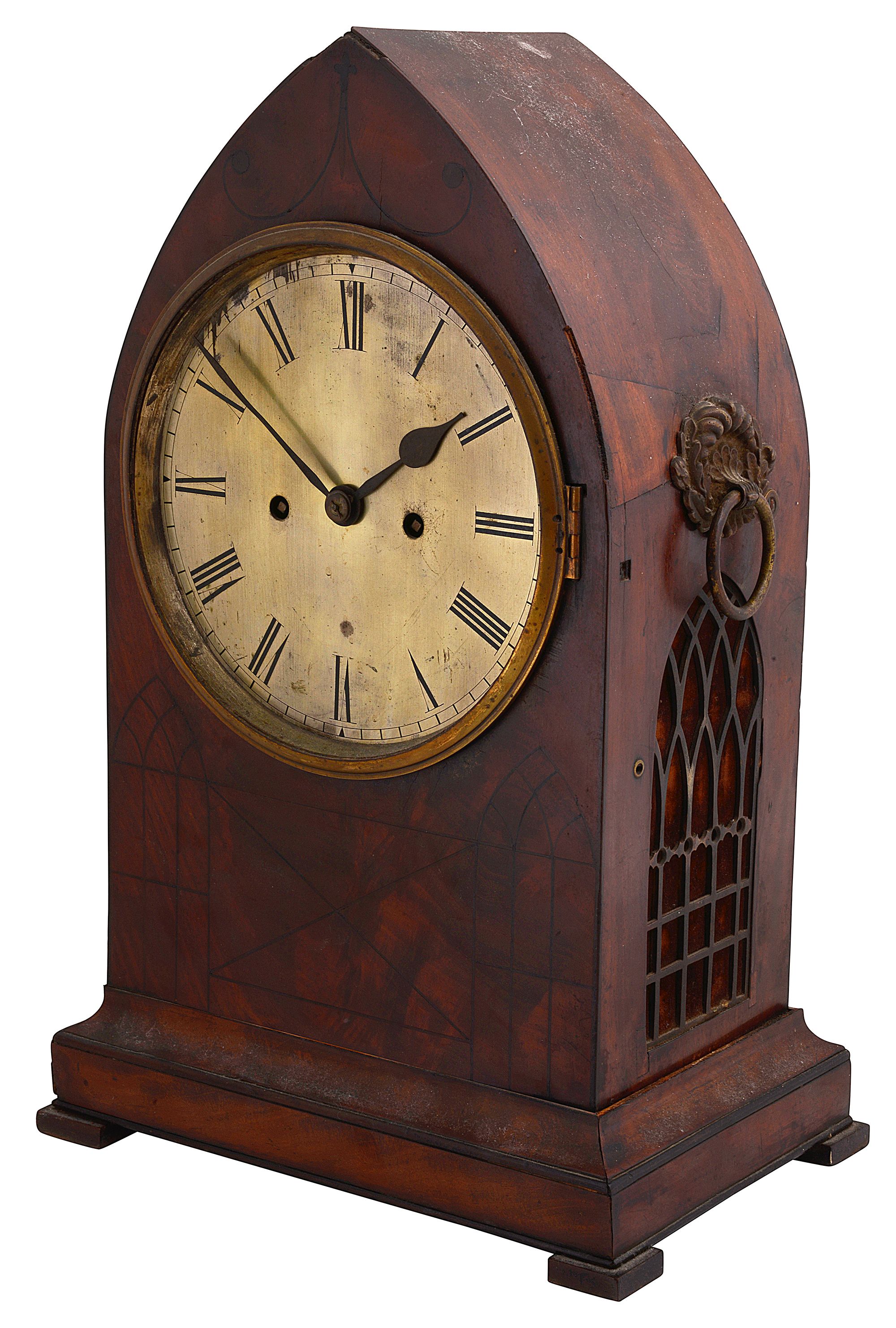 A Regency mahogany bracket clock - Image 2 of 6