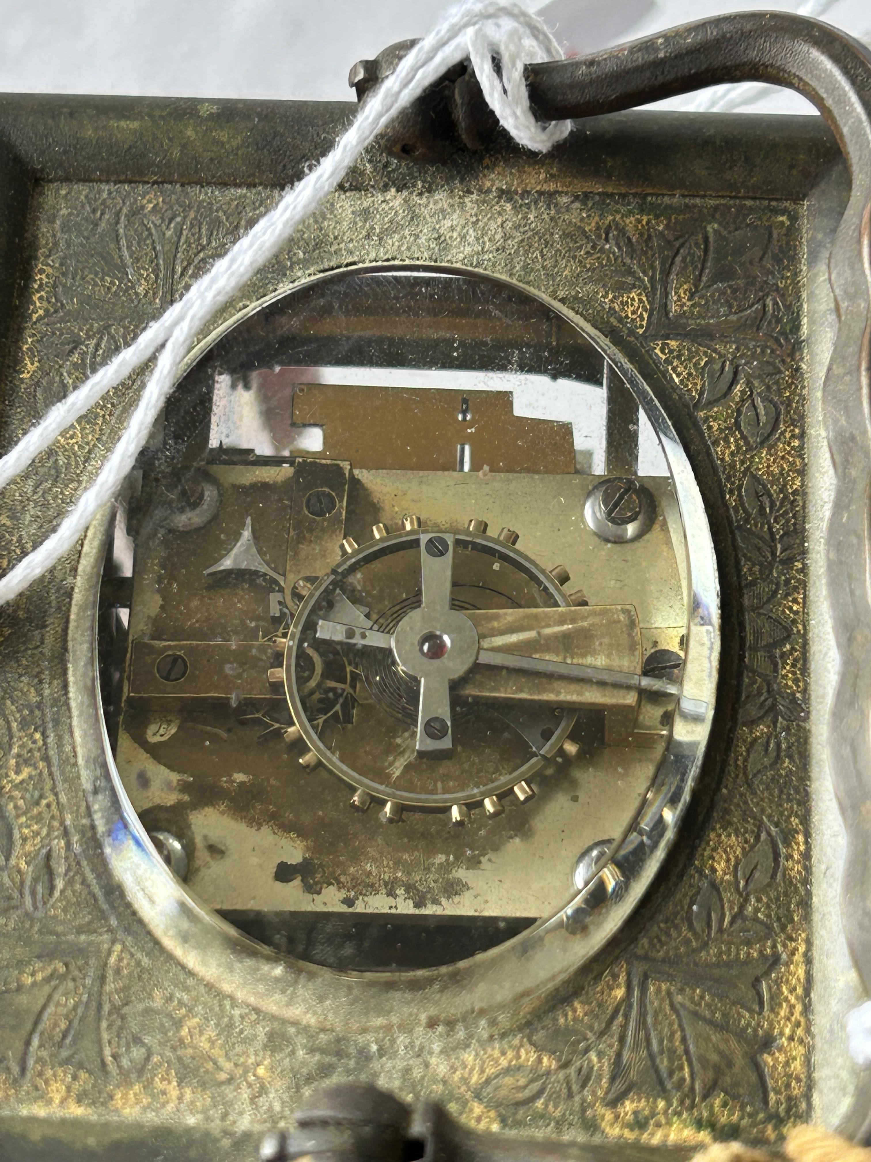 A French gilt bronze cased repeating carriage clock with alarm - Image 3 of 7