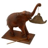 1900s teak Indian elephant gong