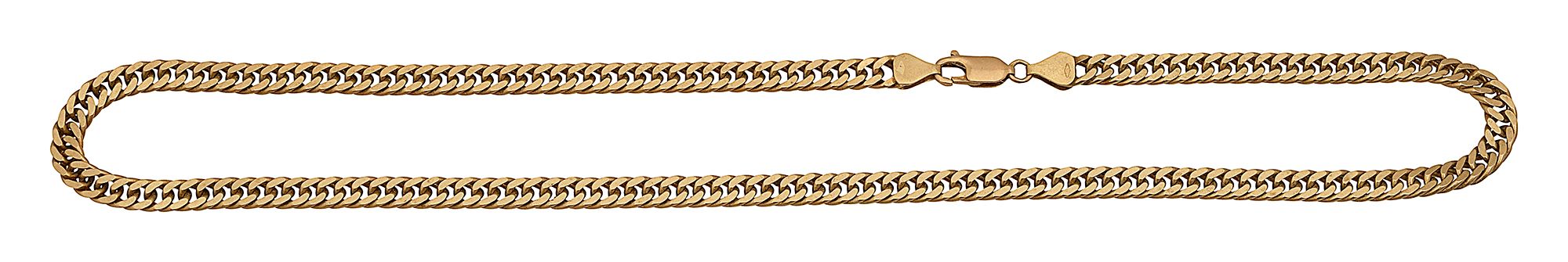 A 9ct gold flat link chain