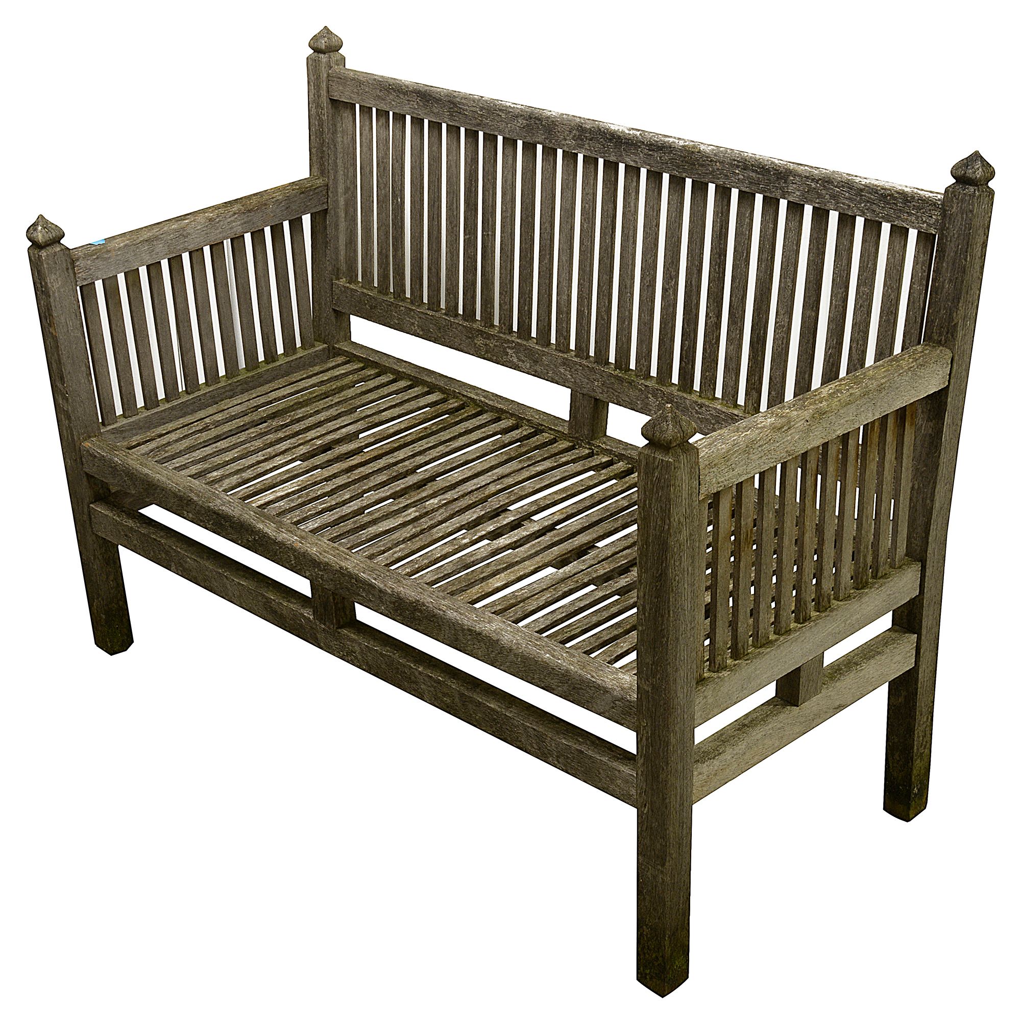 A weathered teak garden bench - Image 2 of 3