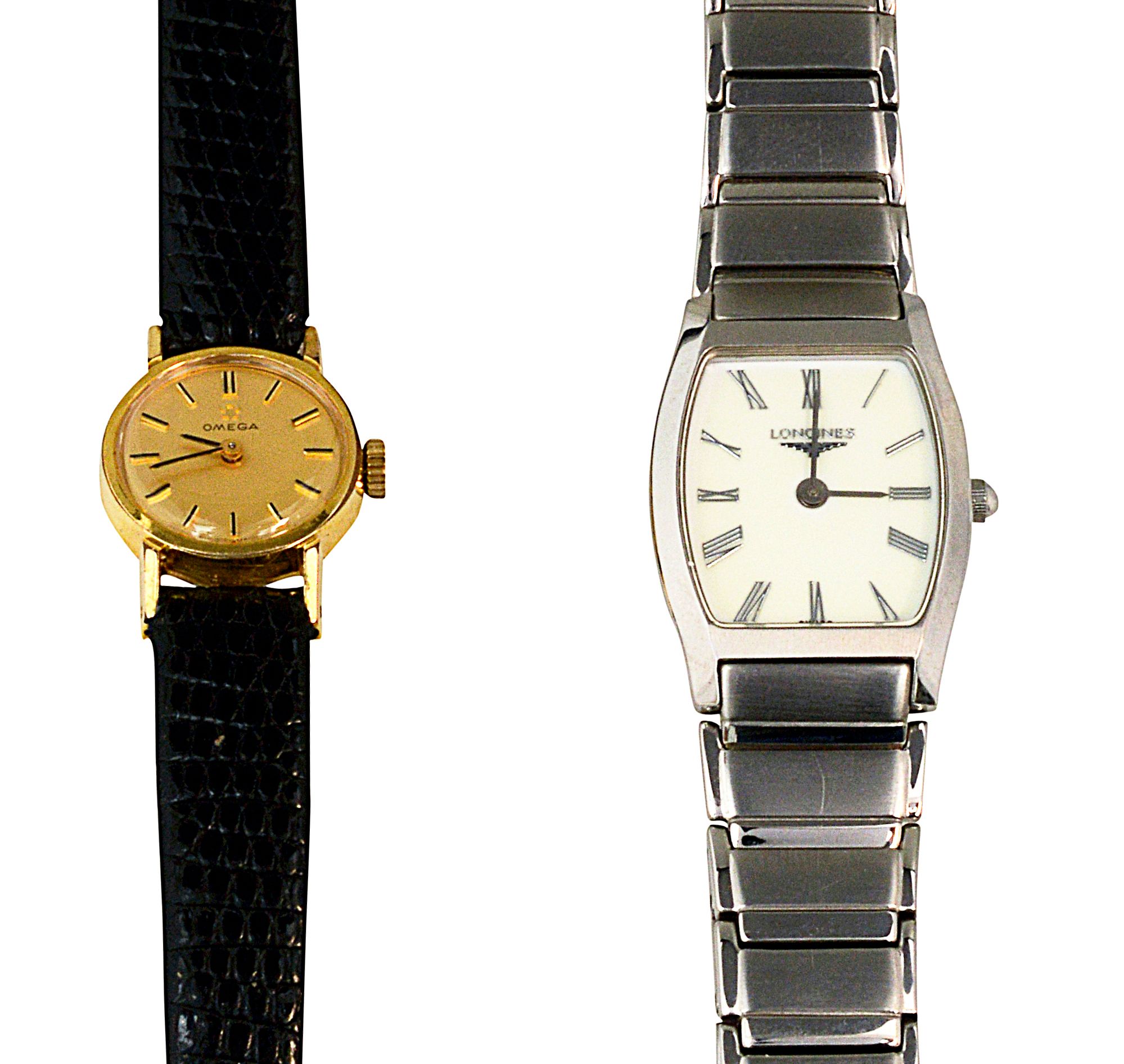 A gold plated Omega and a stainless steel Longines - Image 2 of 2