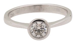 A diamond single stone ring