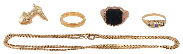 A group of mostly gold accessories