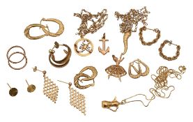 A group of gold jewellery