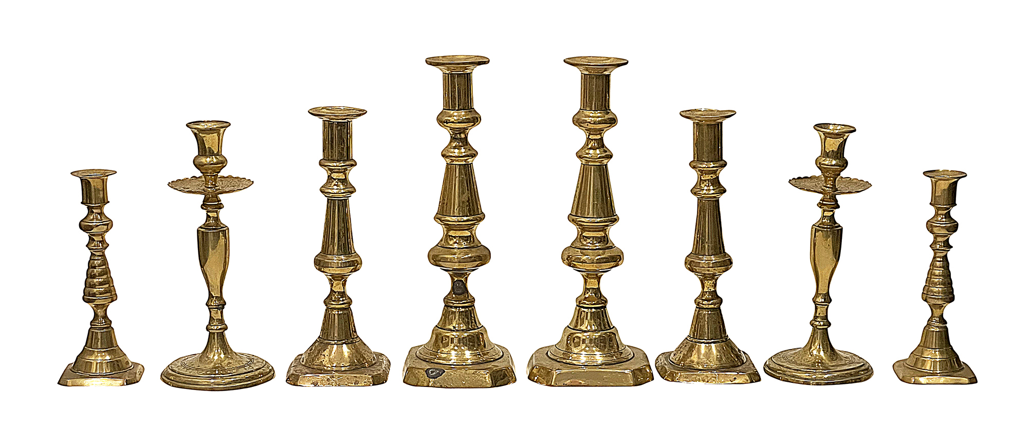 A pair of George II candlesticks and ten later 19th century pairs - Image 3 of 3