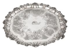 A George III large silver salver