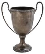 An Edwardian silver twin handled trophy cup