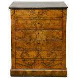 A French Louis Phillippe figured walnut commode