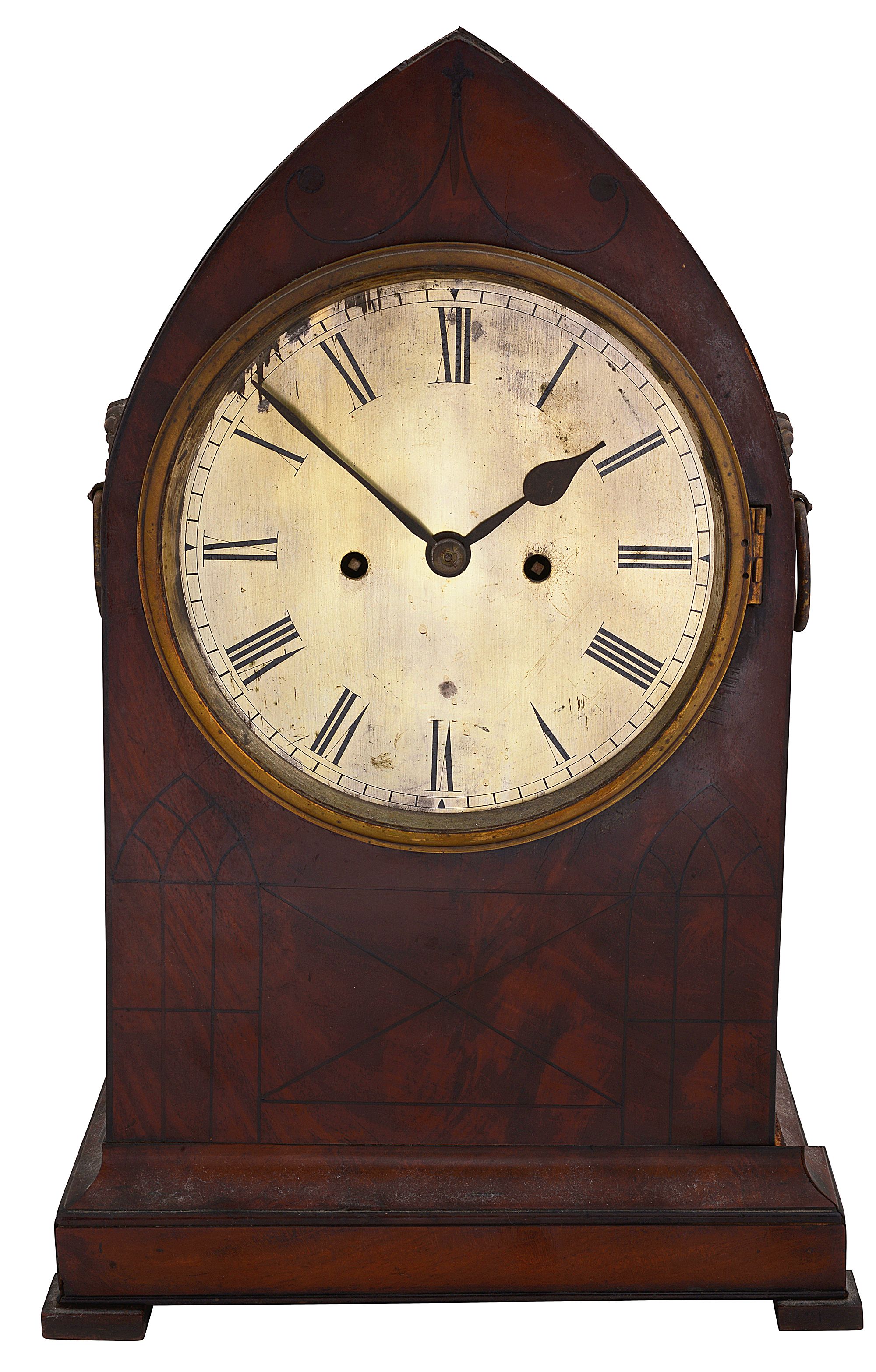 A Regency mahogany bracket clock