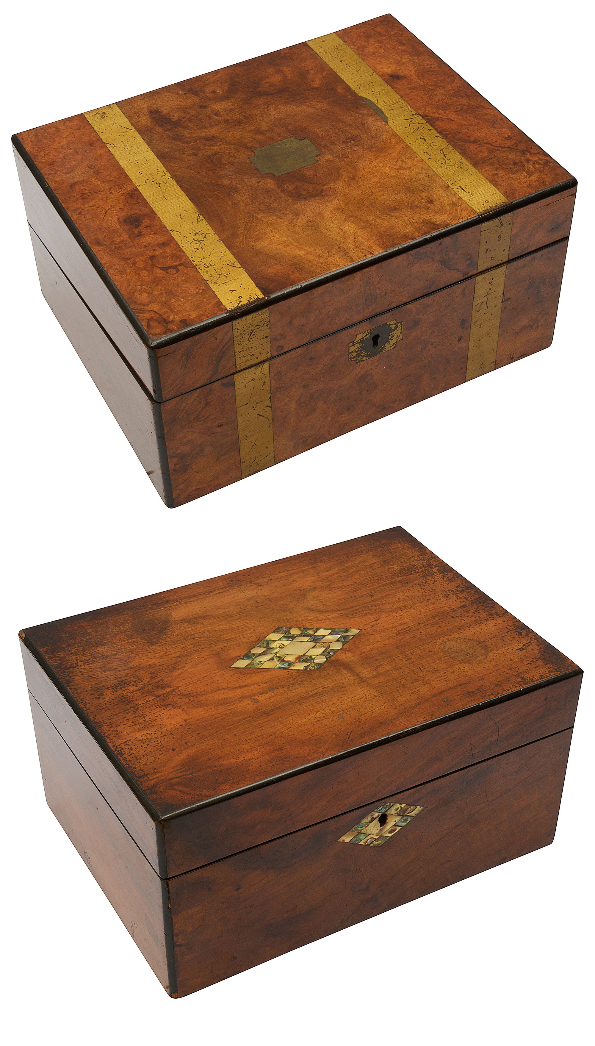 A Victorian walnut sewing box - Image 2 of 6