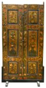 A pair of 19th century Persian Qajar painted lacquered doors