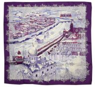An Hermes silk scarf 'de passage a Moscou'