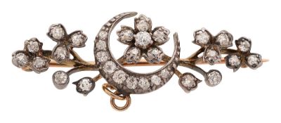 A mid Victorian diamond-set bar brooch