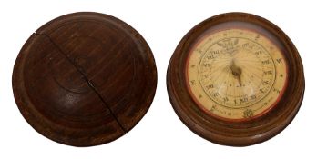 An early 19th century treen pocket compass /sundial