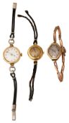 Three lady's manual wind wristwatches