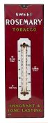 Advertising. Sweet Rosemary Tobacco enamel wall thermometer sign