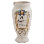 An 19th century Italian majolica albarello apothecary jar