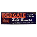Advertising. A REDGATE Table Water enamel sign