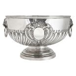 A late Victorian silver punch bowl